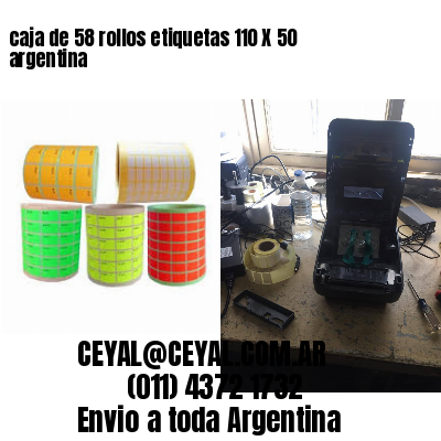 caja de 58 rollos etiquetas 110 X 50 argentina
