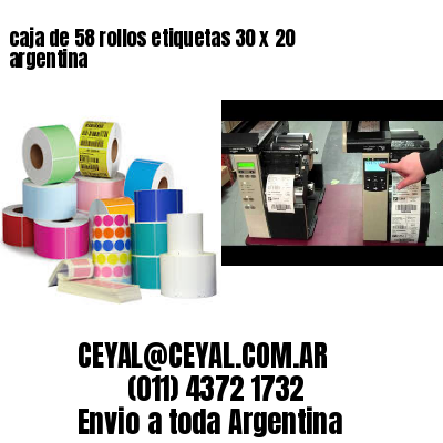 caja de 58 rollos etiquetas 30 x 20 argentina