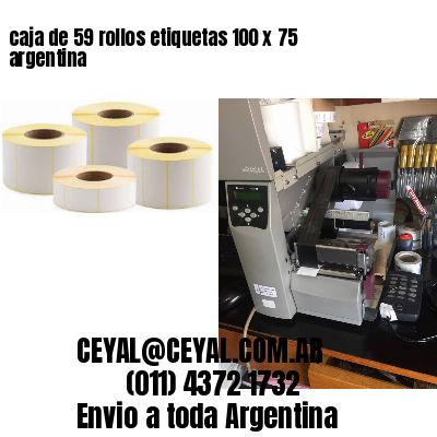 caja de 59 rollos etiquetas 100 x 75 argentina