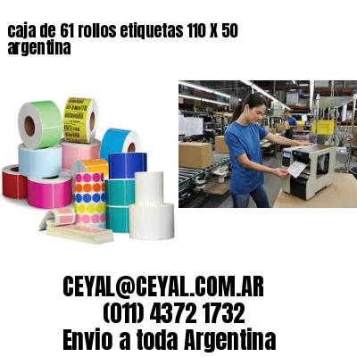 caja de 61 rollos etiquetas 110 X 50 argentina