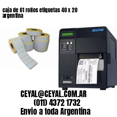 caja de 61 rollos etiquetas 40 x 20 argentina