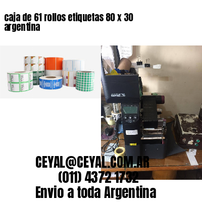 caja de 61 rollos etiquetas 80 x 30 argentina