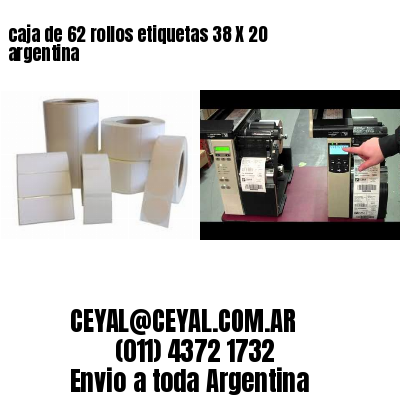 caja de 62 rollos etiquetas 38 X 20 argentina