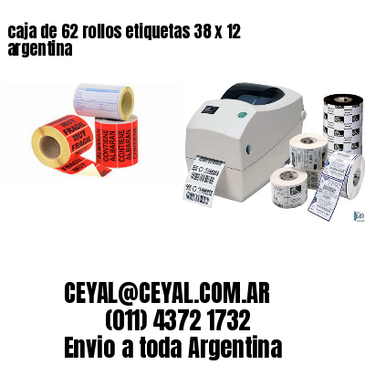 caja de 62 rollos etiquetas 38 x 12 argentina