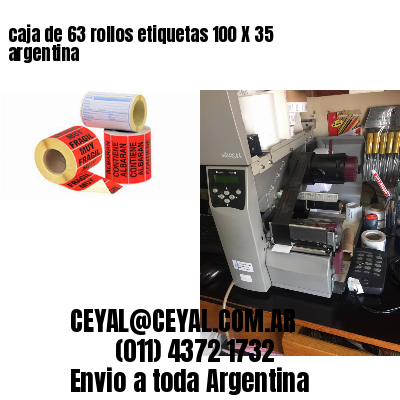 caja de 63 rollos etiquetas 100 X 35 argentina