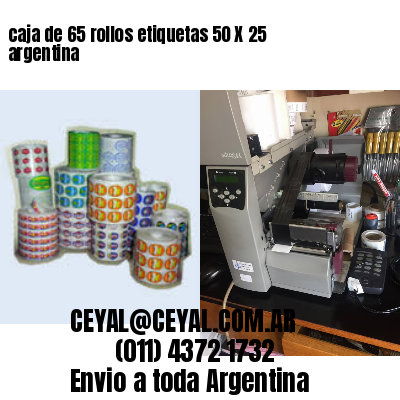 caja de 65 rollos etiquetas 50 X 25 argentina