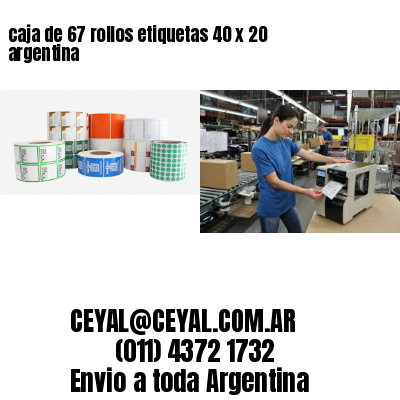 caja de 67 rollos etiquetas 40 x 20 argentina