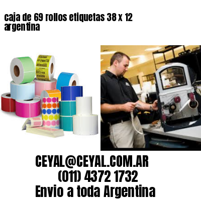 caja de 69 rollos etiquetas 38 x 12 argentina