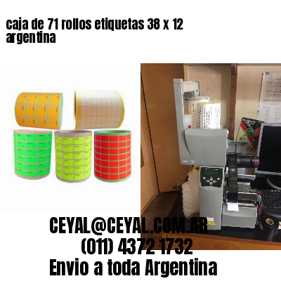 caja de 71 rollos etiquetas 38 x 12 argentina