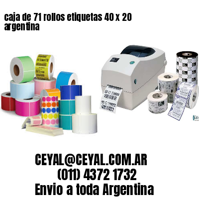caja de 71 rollos etiquetas 40 x 20 argentina