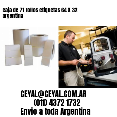 caja de 71 rollos etiquetas 64 X 32 argentina
