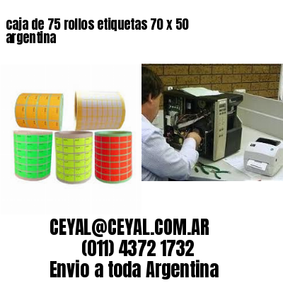 caja de 75 rollos etiquetas 70 x 50 argentina