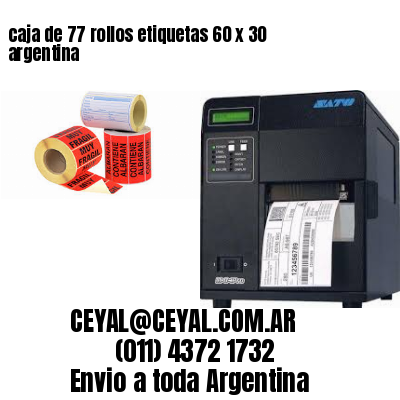 caja de 77 rollos etiquetas 60 x 30 argentina