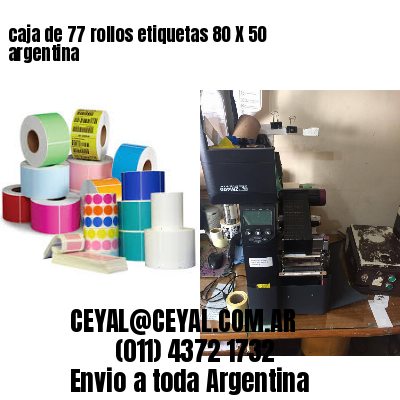caja de 77 rollos etiquetas 80 X 50 argentina