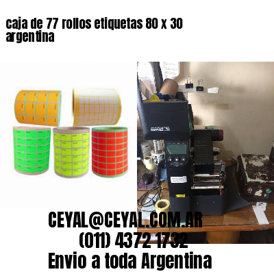 caja de 77 rollos etiquetas 80 x 30 argentina