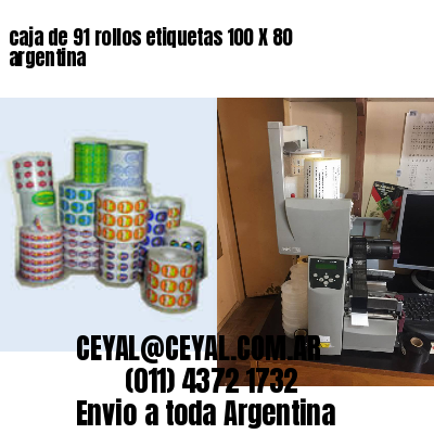 caja de 91 rollos etiquetas 100 X 80 argentina