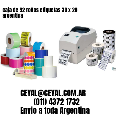 caja de 92 rollos etiquetas 30 x 20 argentina