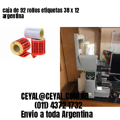 caja de 92 rollos etiquetas 38 x 12 argentina