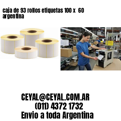 caja de 93 rollos etiquetas 100 x  60 argentina
