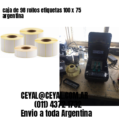 caja de 98 rollos etiquetas 100 x 75 argentina	