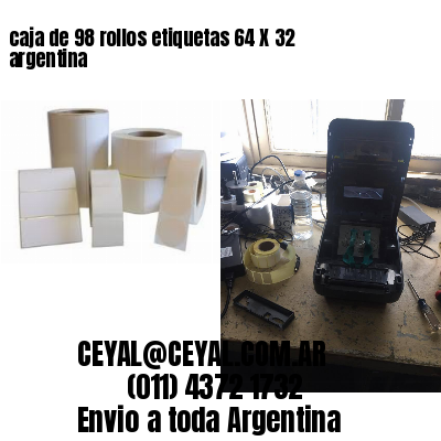 caja de 98 rollos etiquetas 64 X 32 argentina