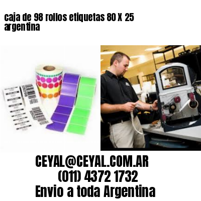 caja de 98 rollos etiquetas 80 X 25 argentina