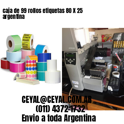caja de 99 rollos etiquetas 80 X 25 argentina