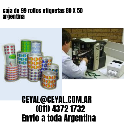 caja de 99 rollos etiquetas 80 X 50 argentina	