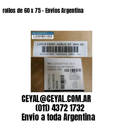 rollos de 60 x 75 – Envios Argentina