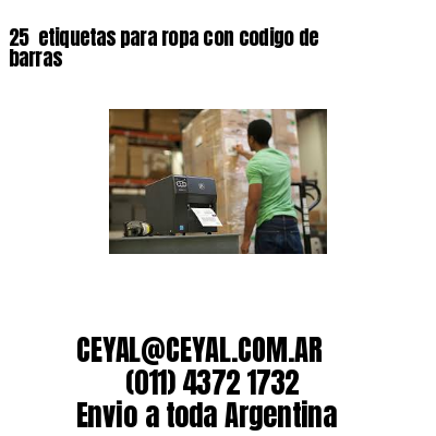 25  etiquetas para ropa con codigo de barras