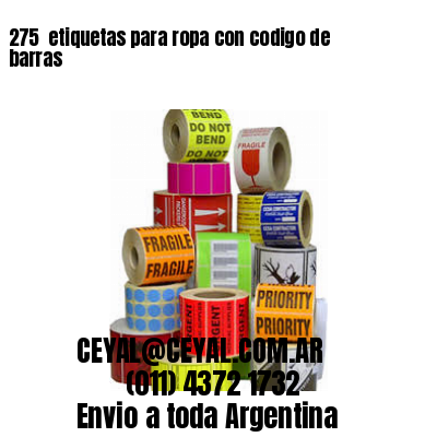 275  etiquetas para ropa con codigo de barras