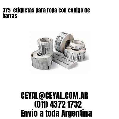 375  etiquetas para ropa con codigo de barras