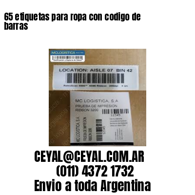 65 etiquetas para ropa con codigo de barras