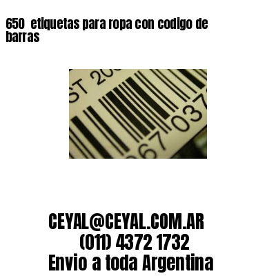 650  etiquetas para ropa con codigo de barras