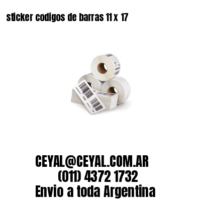 sticker codigos de barras 11 x 17