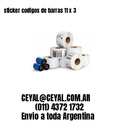 sticker codigos de barras 11 x 3
