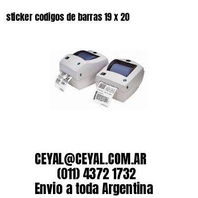 sticker codigos de barras 19 x 20