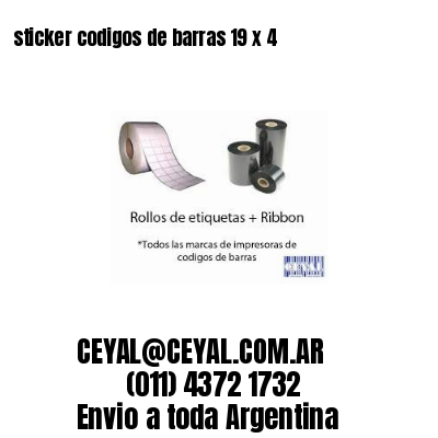 sticker codigos de barras 19 x 4
