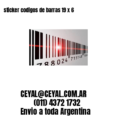 sticker codigos de barras 19 x 6