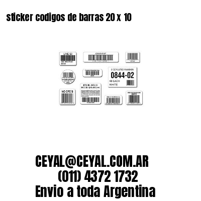 sticker codigos de barras 20 x 10