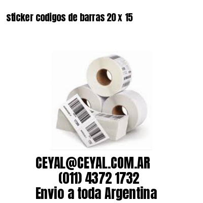 sticker codigos de barras 20 x 15
