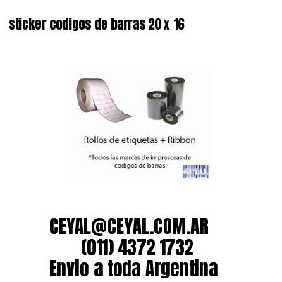 sticker codigos de barras 20 x 16