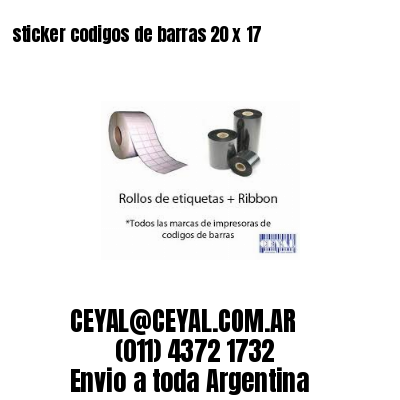 sticker codigos de barras 20 x 17