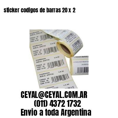 sticker codigos de barras 20 x 2