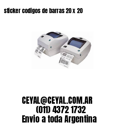 sticker codigos de barras 20 x 20