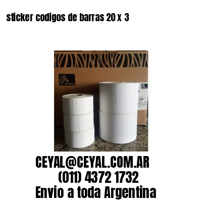 sticker codigos de barras 20 x 3