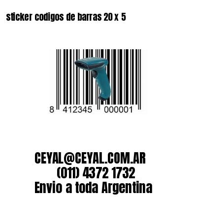 sticker codigos de barras 20 x 5