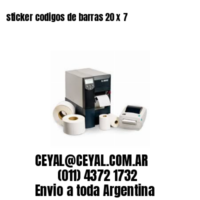 sticker codigos de barras 20 x 7