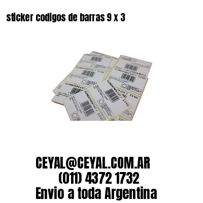 sticker codigos de barras 9 x 3