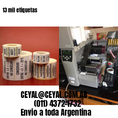 13 mil etiquetas